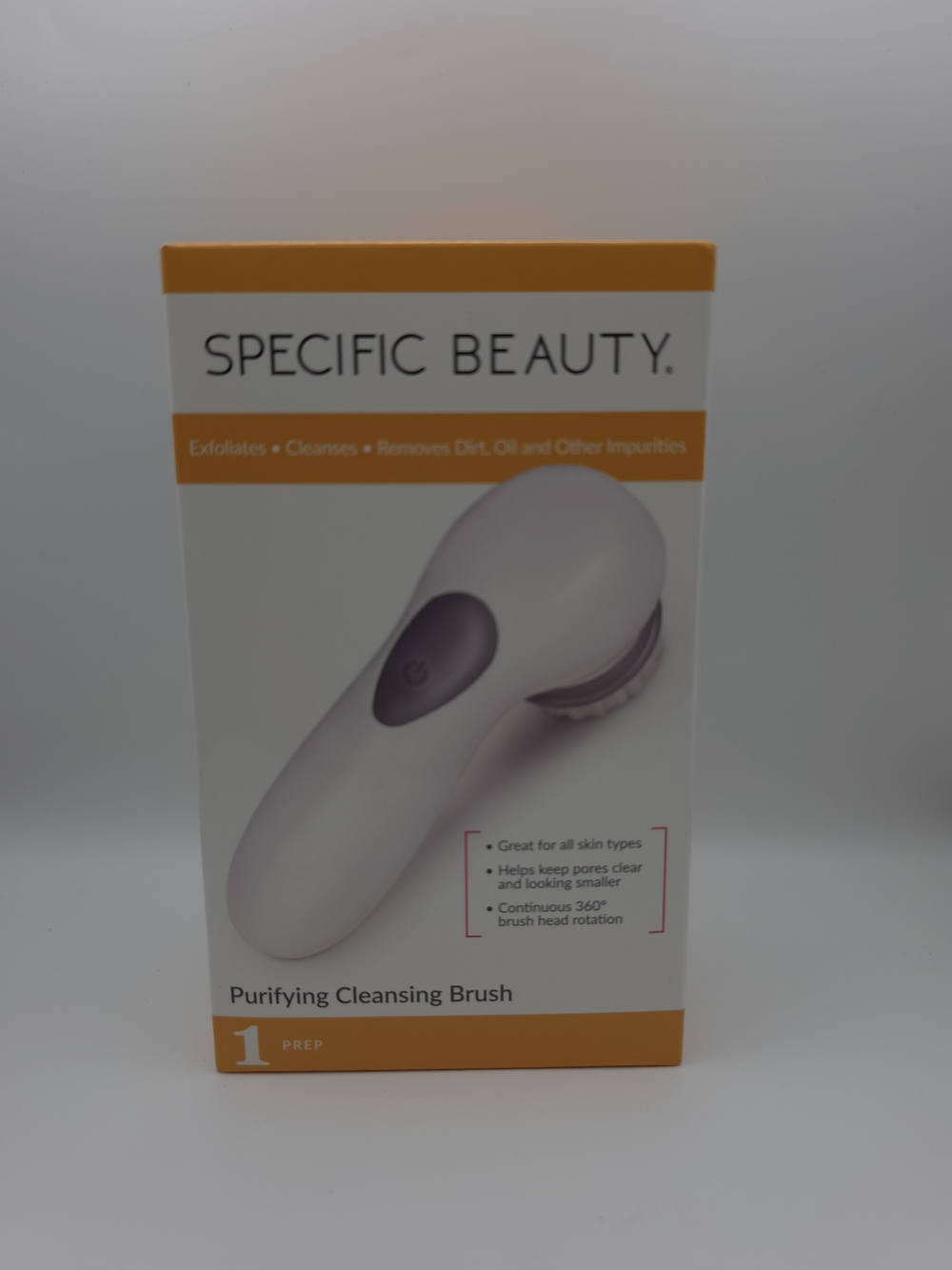 Specific Beauty Purifying Cleansing Brush - White with Orange Accents